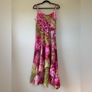 Komarov Tie-Dye Pink and Green Women's Dress. Item #665